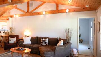 Älytelevisio, DVD-soitin, kirjoja, videokirjasto