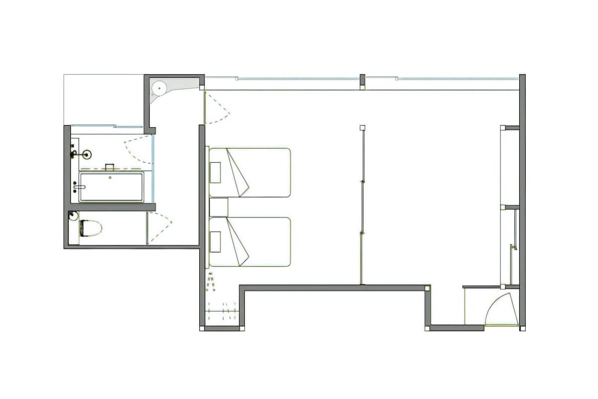 Suíte | 1 quarto, cofres nos quartos, individualmente mobiliados