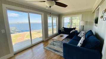 Smart TV, DVD player, books, video library