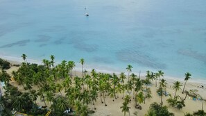 On the beach, beach towels