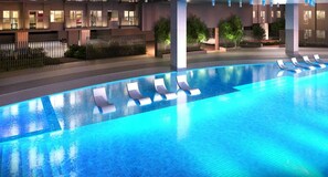 Piscine extérieure, piscine chauffée