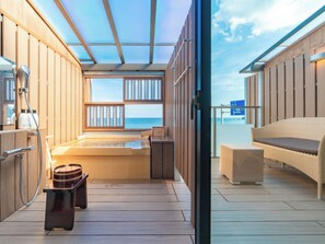 Economy Twin kamer, balkon, uitzicht op zee (Retro Modern) | Balkon