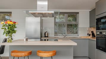 Fridge, oven, stovetop, dishwasher