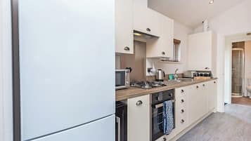 Fridge, oven, stovetop, toaster