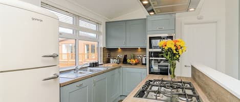 Réfrigérateur, four, plaque de cuisson, grille-pain