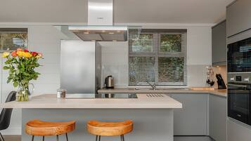 Fridge, oven, stovetop, dishwasher