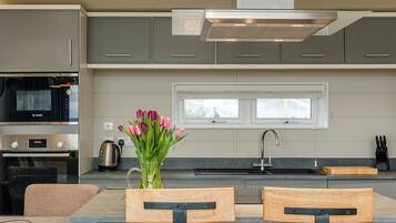 Fridge, oven, stovetop, dishwasher