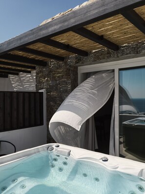 Junior Suite, Sea View (Outdoor Jetted Tub) | Balcony - Ezio Bo Luxury Living (Mykonos)
