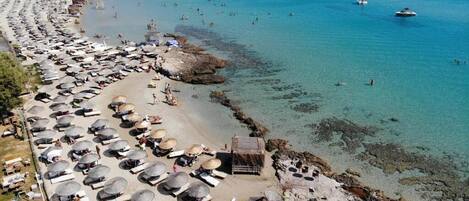 Private beach, free beach shuttle, free beach cabanas, sun-loungers