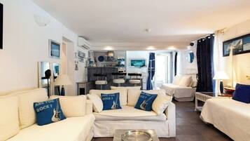 TV, lettore DVD, tavolo da ping pong, libri