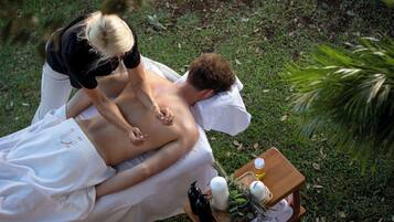 Guests can enjoy a rejuvenating massage in a serene garden setting.