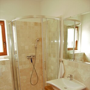 Shower, towels, soap