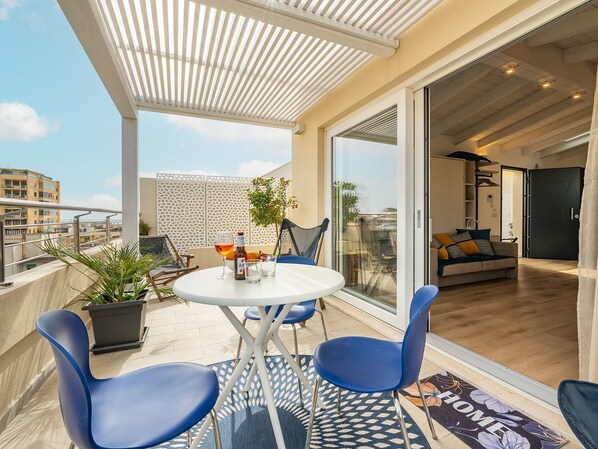 Panorama-studiolejlighed | Terrasse/gårdhave