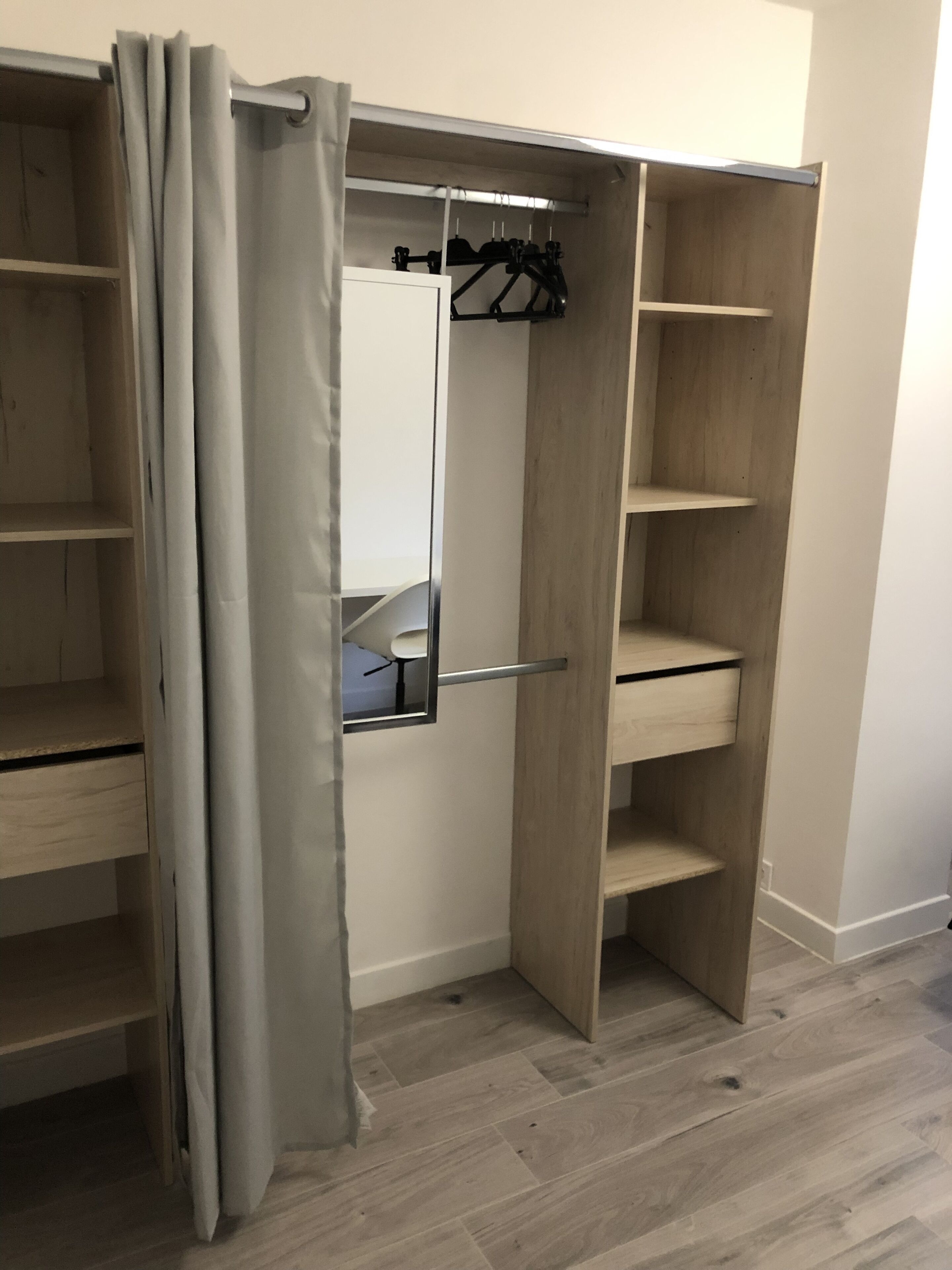 Individually decorated, individually furnished, desk, laptop workspace