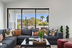 Smart TV, fireplace, video games, books