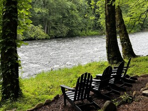 A river with a view of the surrounding forest.