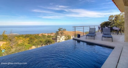 Bergerie, Vue mer panoramique, Piscine chauffée, AccÚs Gr20