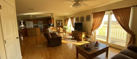 TV, DVD player, books