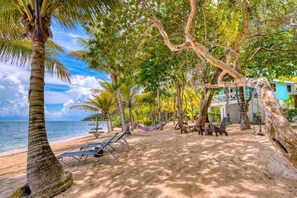 On the beach, white sand, scuba diving, beach bar