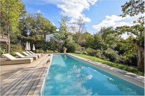 Piscine extérieure, piscine chauffée