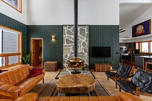 تلفزيون، مدفأة، وحدة تحكم لألعاب الفيديو، ستيريو