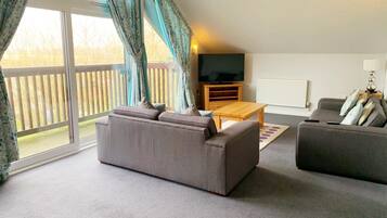 Televisión y chimenea