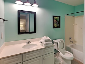 Condo, Multiple Beds, Kitchen, Ocean View (Ocean Villa #2106) | Bathroom - Ocean Villa #2106 by Resort Collection (Panama City Beach)