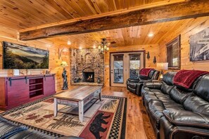 TV, fireplace, video games