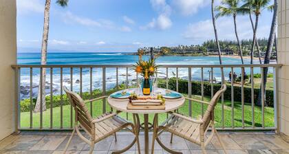 Luxury Oceanfront Studio at Napili Shores A203 View of Lanai and Molokai