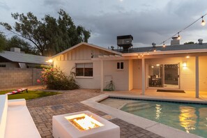 Outdoor pool, a heated pool