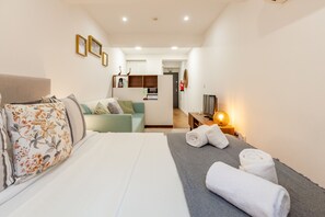 Desk, iron/ironing board, free WiFi, bed sheets