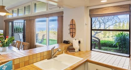 Spacious ground floor, ocean view Kapalua Ridge Villa private condo with AC
