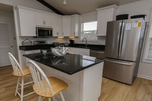 Fridge, microwave, oven, stovetop - The Shore Life - 4 BR Beach Home w/Private Pool and Dogs Allowed (Southern Shores)