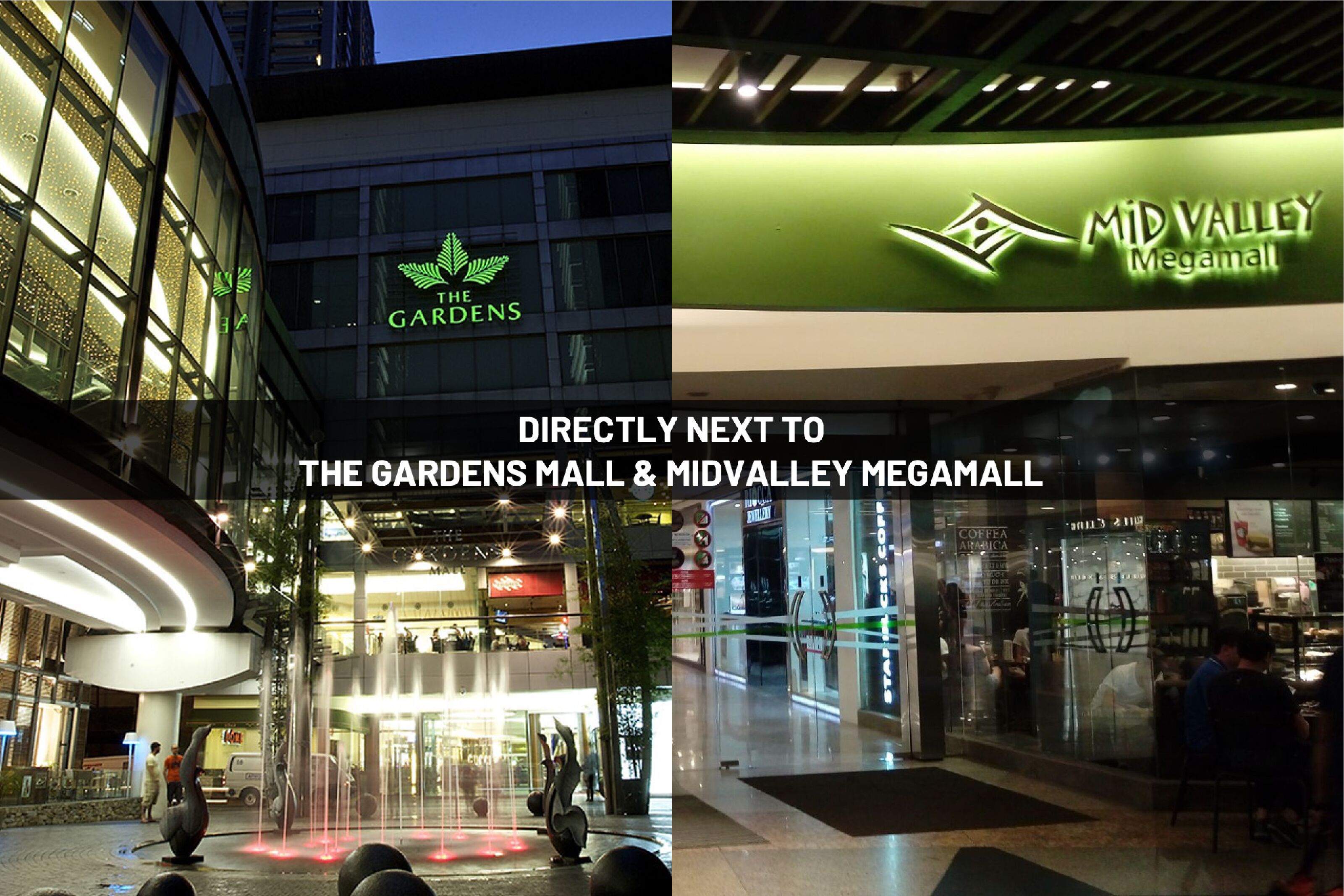 A modern building with a green logo and the text "Mid Valley Megamall" indicating proximity to a shopping mall.