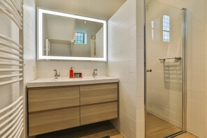 Shower, jetted tub