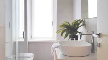 Shower, rainfall showerhead, hair dryer, bidet