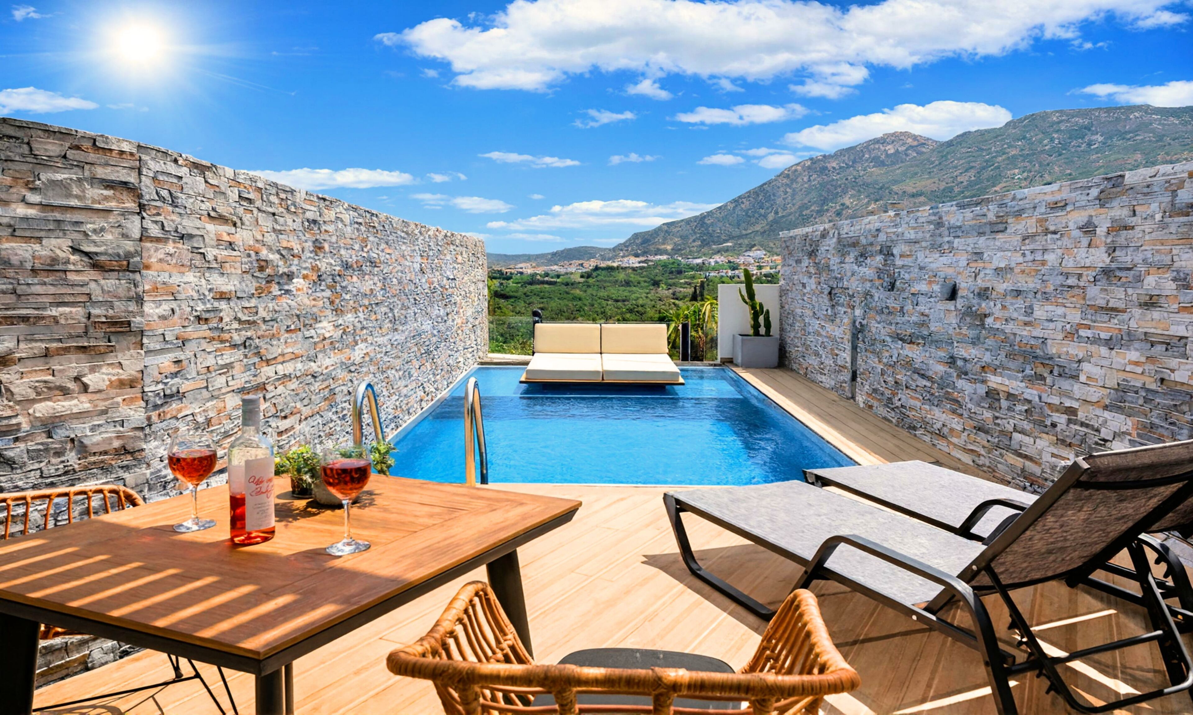 Design-Apartment, 1 Schlafzimmer, eigener Pool, Meerblick | Eigener Pool