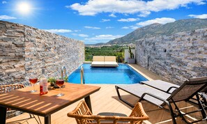Design Apartment, 1 Bedroom, Private Pool, Sea View | Beach/ocean view