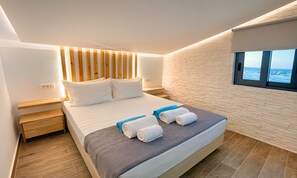 Deluxe Apartment, 1 Bedroom, Balcony, Sea View | In-room safe, individually furnished, iron/ironing board, free WiFi - Aelia Suites (Agios Nikolaos)