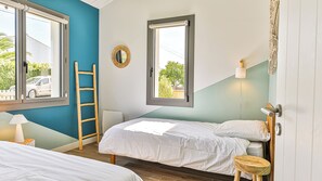 3 bedrooms, iron/ironing board, travel cot, WiFi
