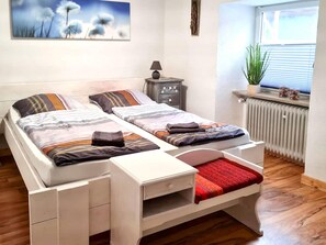2 bedrooms, individually furnished, bed sheets