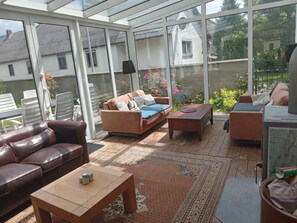 House | Living area | Fireplace - Eifel Garden Villa for Groups (Karl)