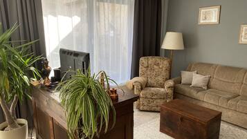 Smart-TV, Bücher, Stereoanlage