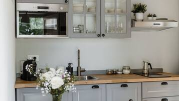 Kühlschrank, Mikrowelle, Herdplatte, Geschirrspüler