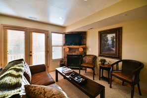 TV, fireplace, DVD player