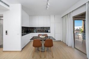 Family Apartment | Private kitchen | Espresso maker, electric kettle, freezer - The 12th City Hotel  (Rhodes)