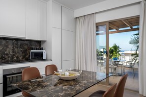 Family Apartment | Private kitchen | Espresso maker, electric kettle, freezer - The 12th City Hotel  (Rhodes)