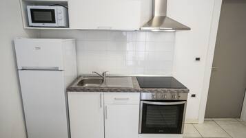 Family Apartment | Private kitchen | Full-size fridge, microwave, oven, stovetop