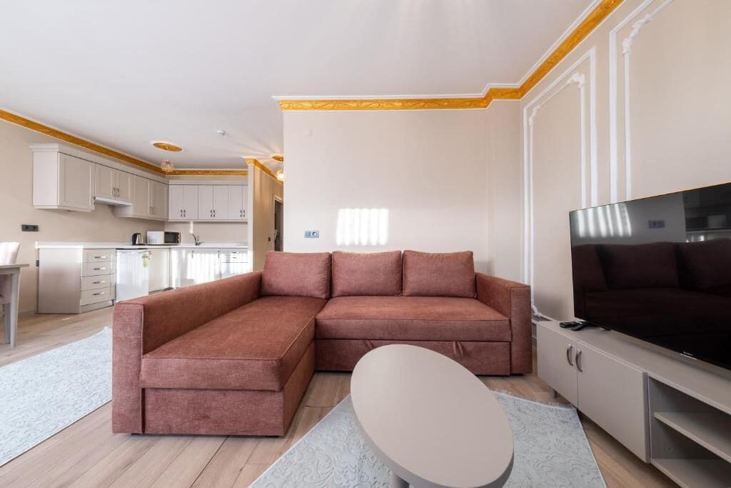 Appartement Panoramique, 2 chambres, terrasse, vue ville | Coin séjour