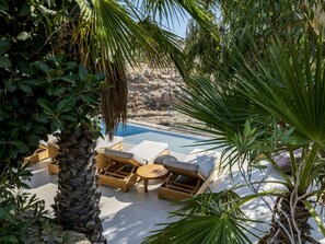 Terrace/patio - Pure Mykonos | Villa in Paraga near Scorpios & Soho House | Private pool (Mykonos)